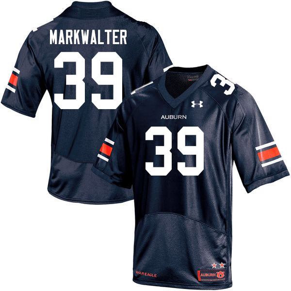 Men #39 Patrick Markwalter Auburn Tigers College Football Jerseys Sale-Navy